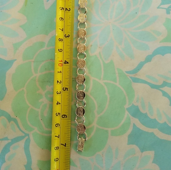 4 for $10 VTG Sarah Coventry Silver Tone Floral Link Bracelet - Picture 3 of 9